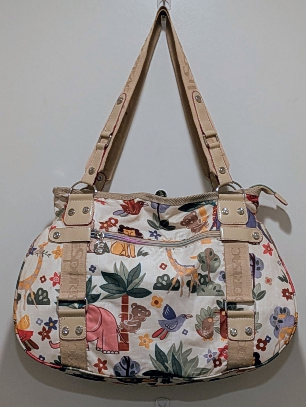 EUC LeSportSac x Tokidoki Animal Floral Print Shoulder Bag with Floral Lining
